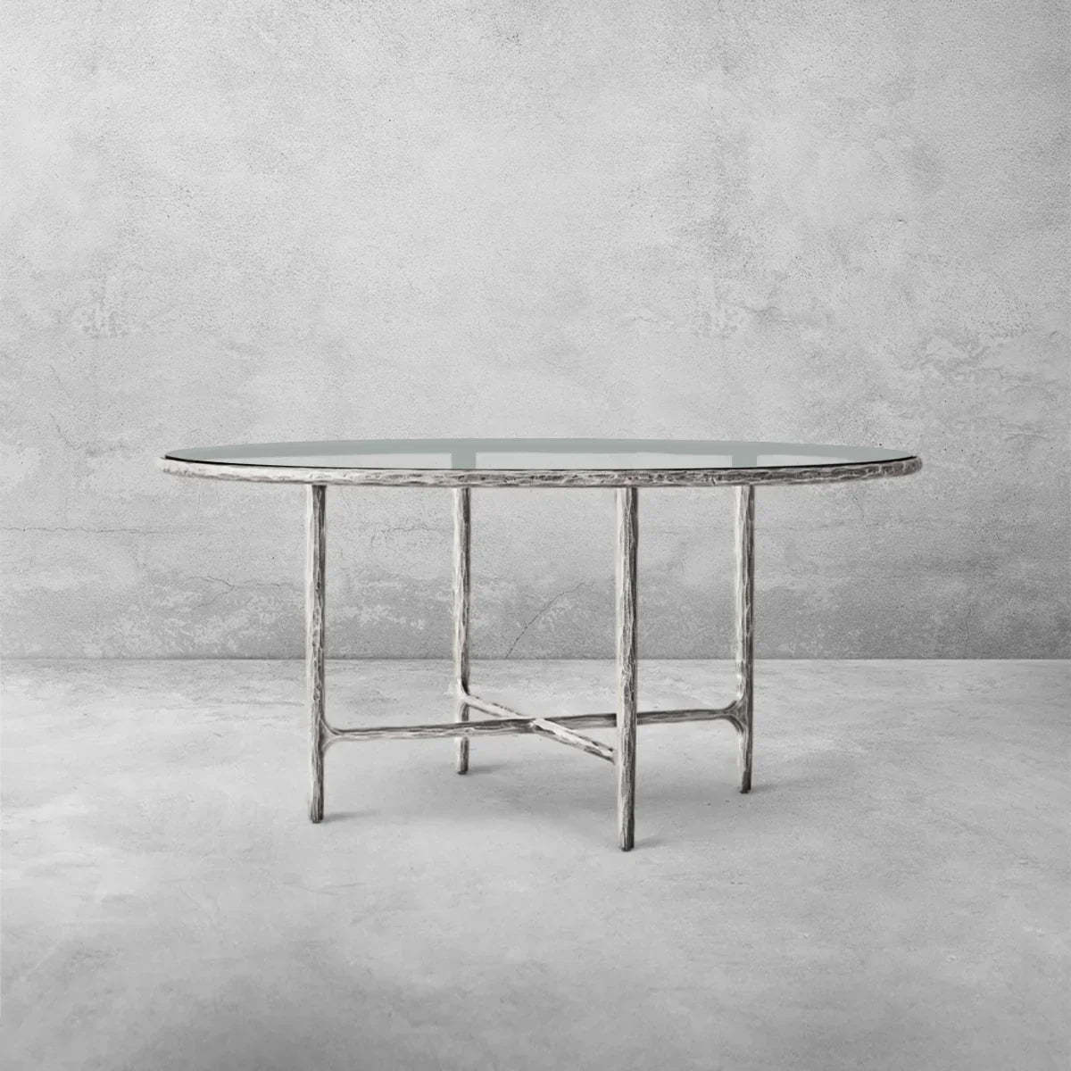 Thaddeus Glass Round Dining Table-Fullstarlighting