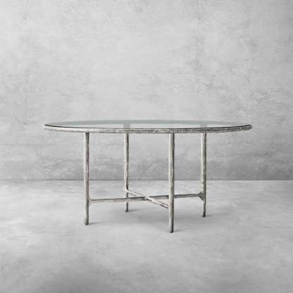 Thaddeus Glass Round Dining Table-Fullstarlighting
