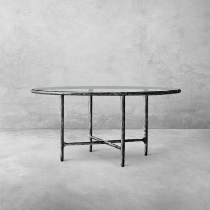 Thaddeus Glass Round Dining Table-Fullstarlighting