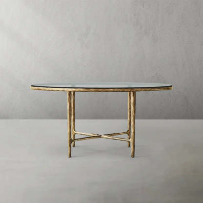 Thaddeus Glass Round Dining Table-Fullstarlighting