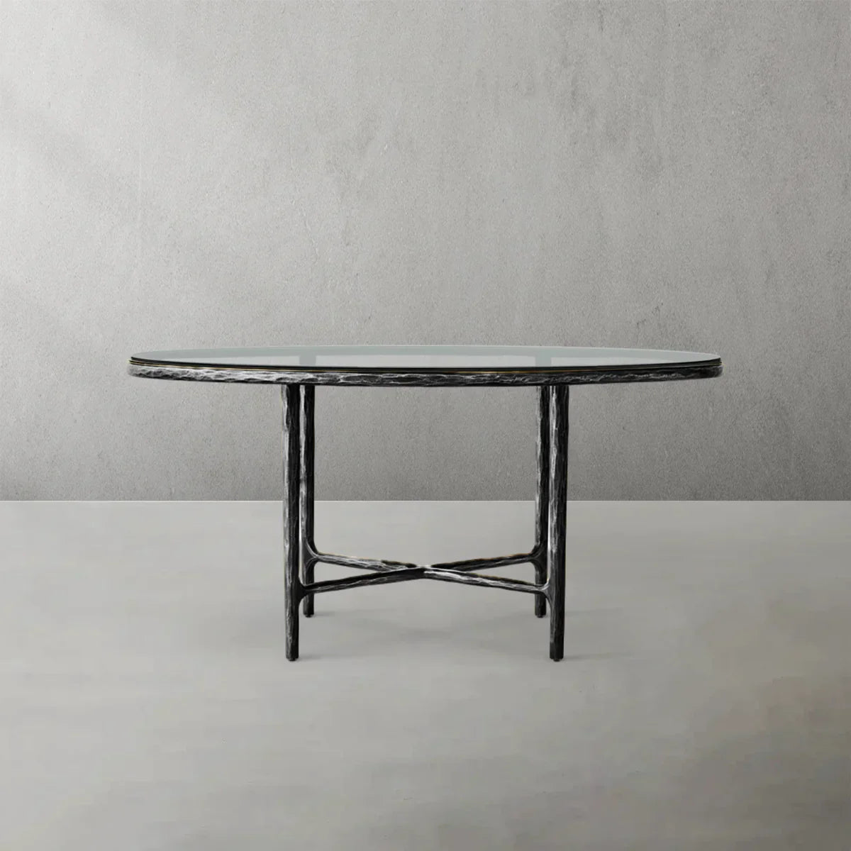 Thaddeus Glass Round Dining Table-Fullstarlighting