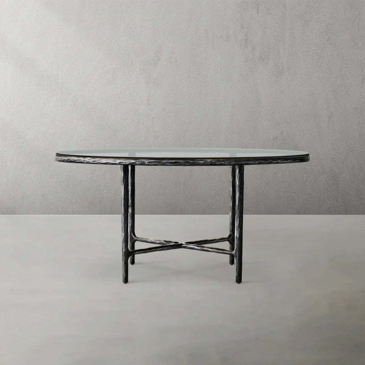 Thaddeus Glass Round Dining Table-Fullstarlighting