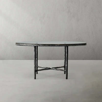 Thaddeus Glass Round Dining Table-Fullstarlighting