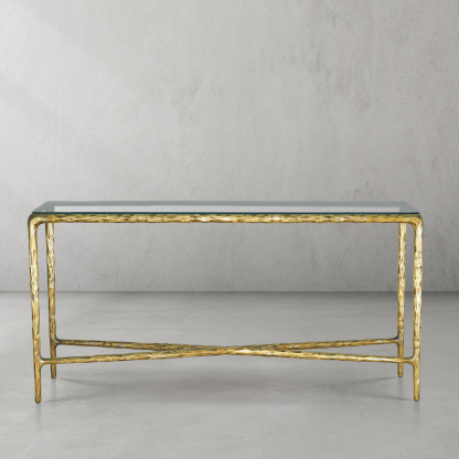 Thaddeus Rectangle Glass Console Table 60" 72"-Fullstarlighting