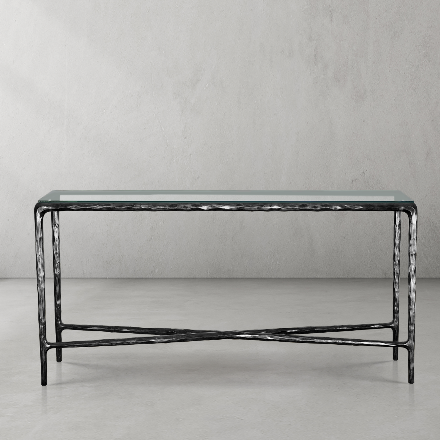 Thaddeus Rectangle Glass Console Table 60" 72"-Fullstarlighting