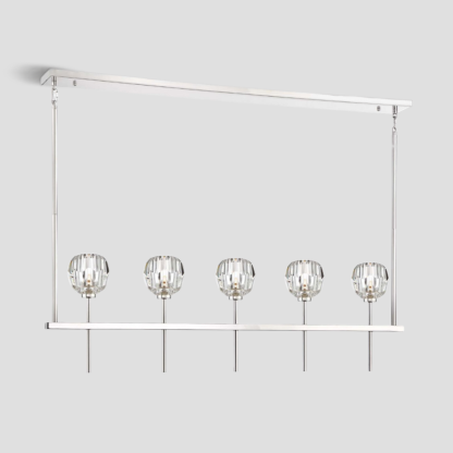 Kelly Clear Glass Linear Chandelier-Fullstarlighting