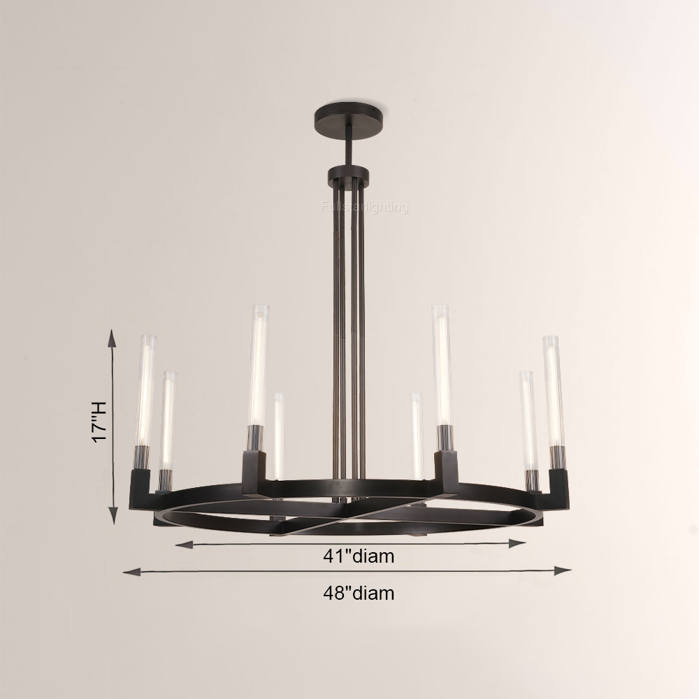 Cannele Glass Round Chandelier 36''