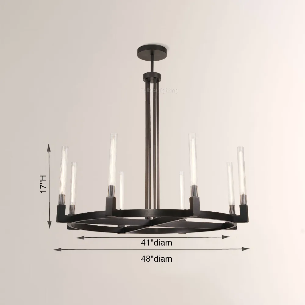 Cannele Glass Round Chandelier 36''