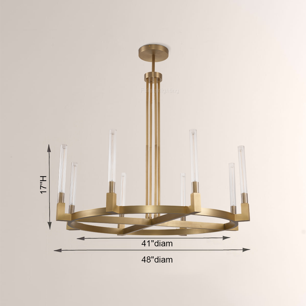 Cannele Glass Round Chandelier 36''