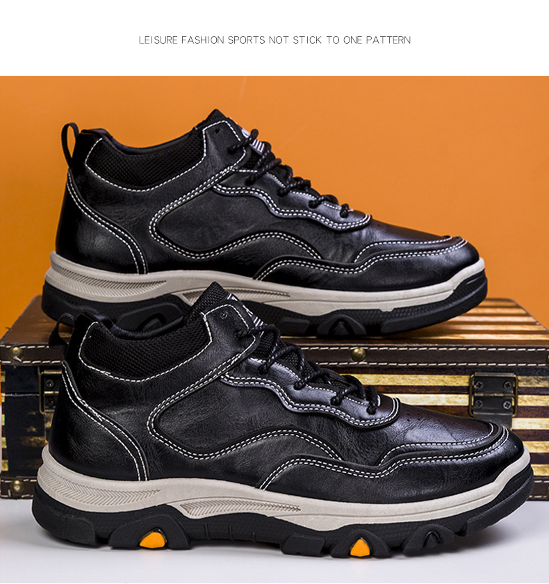 Pohodlné pánské sportovní boty vyrobené z pravé kůže