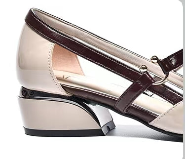 2024 Nowe szpiczaste sandały z miękkiej skóry na niskim obcasie