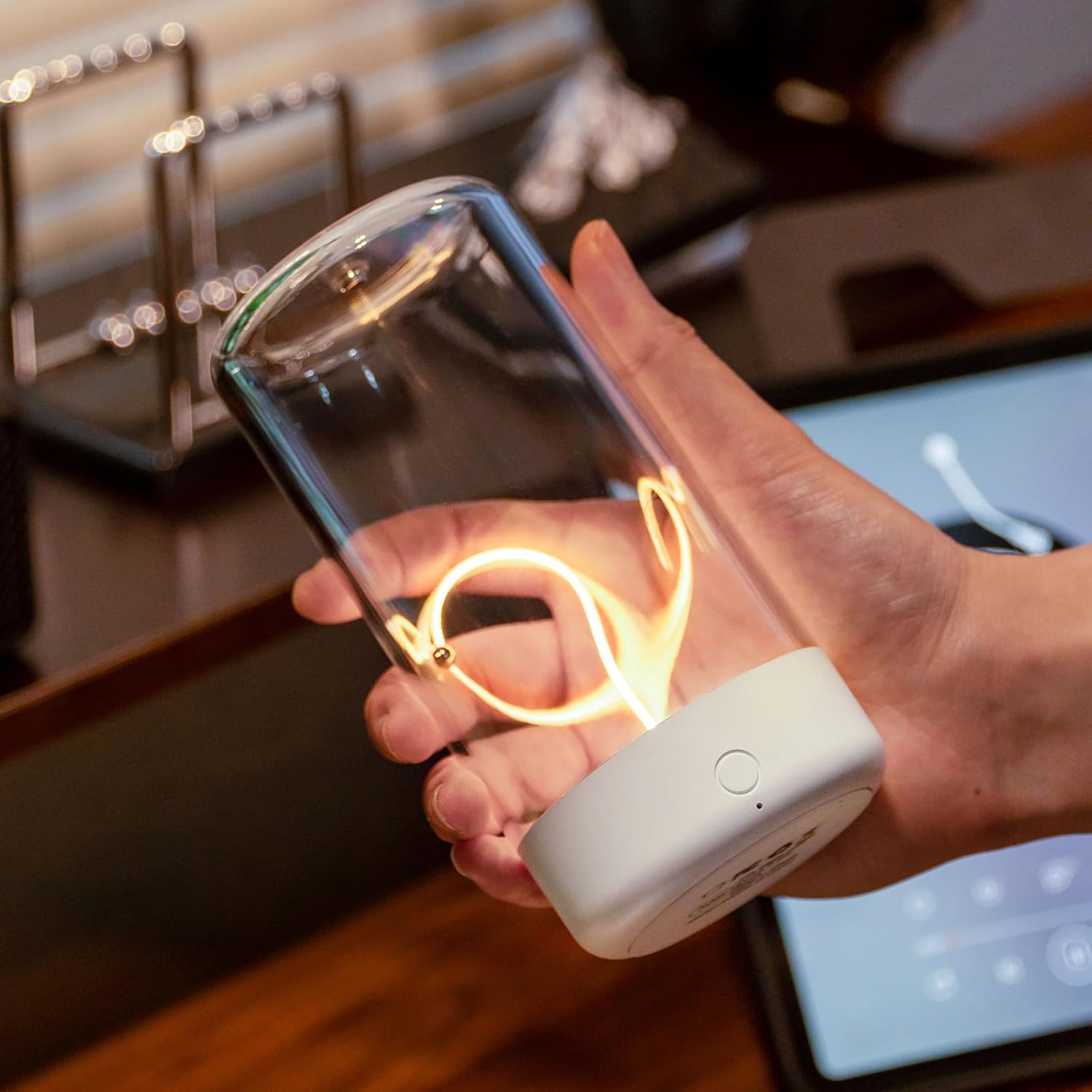 Night Lights 5.70 in Modern Bedside Table Lamp 3-Level Dimming Battery Operated Night Light