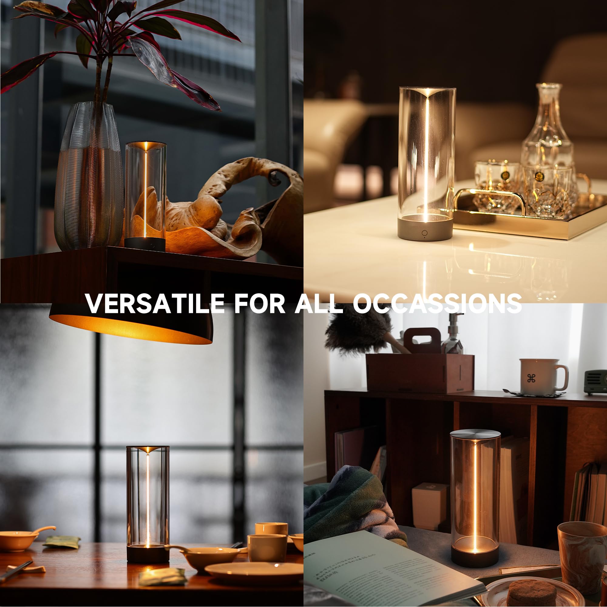  Cordless Table Lamps 12.76 in Modern Table Lamp 3-Level Dimming Night Lights