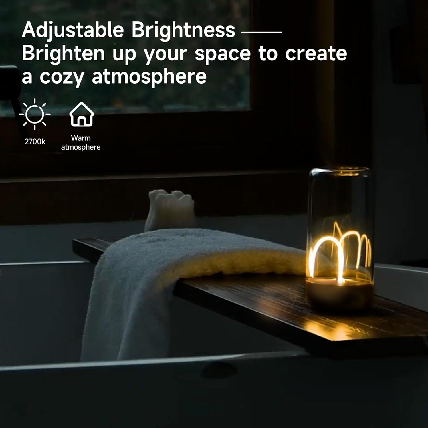 Night Lights 5.70 in Modern Bedside Table Lamp 3-Level Dimming Battery Operated Night Light