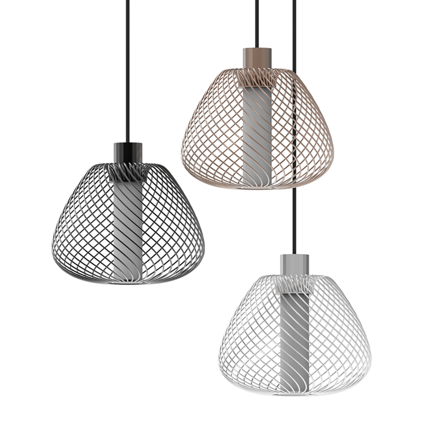 8" Hibiscus Latern shape Iron Pendant 