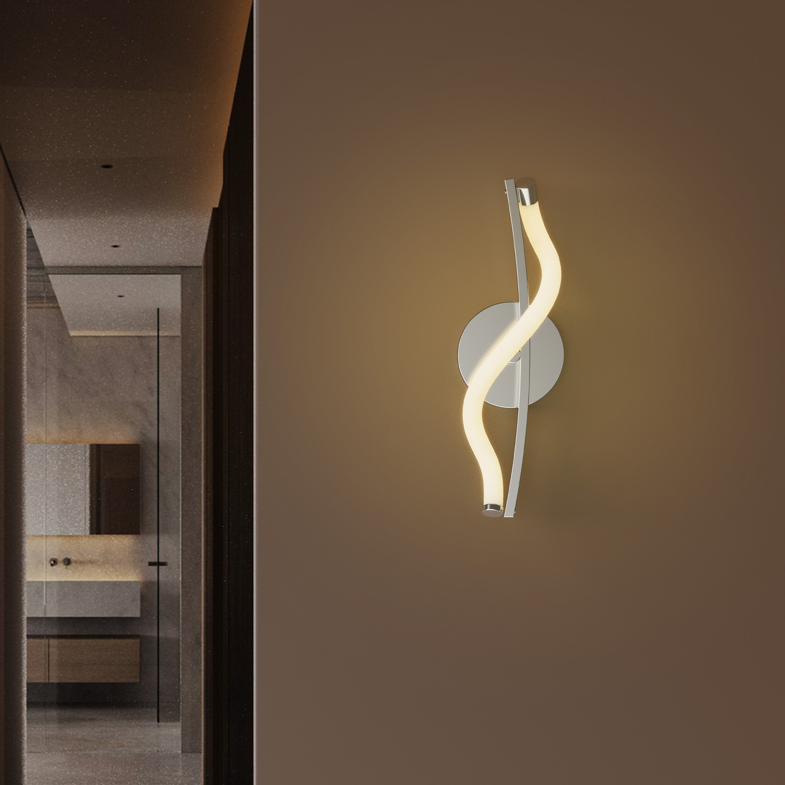 Tara 9.5" soft Curve design wall Sconce Type A