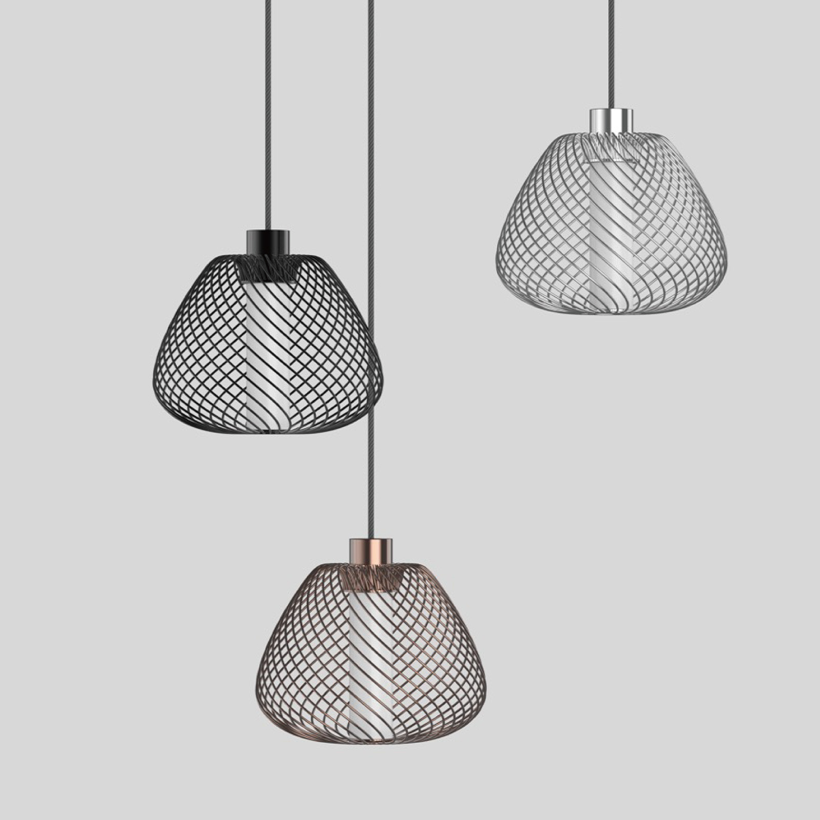 8" Hibiscus Latern shape Iron Pendant 