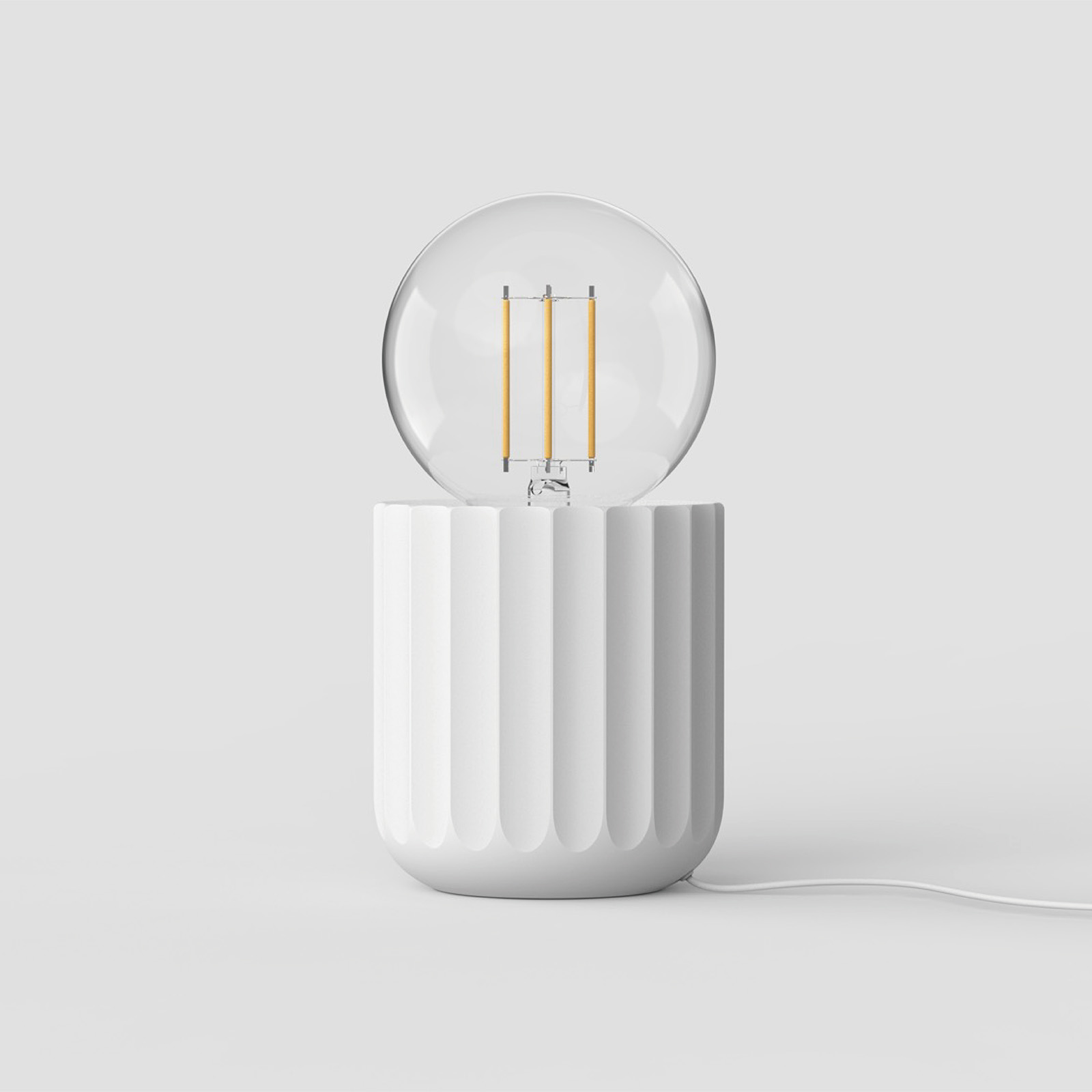 3" Cylinder Ceramic E27 Socket Base White 