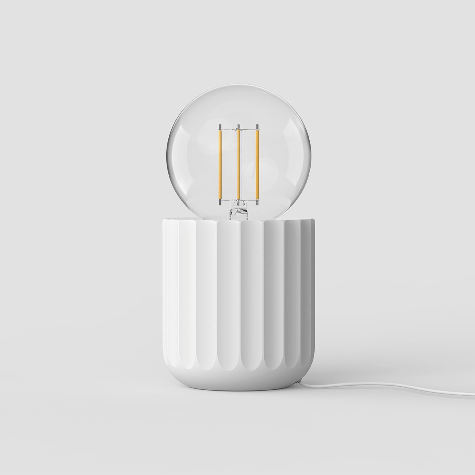 3" Cylinder Ceramic E27 Socket Base White 