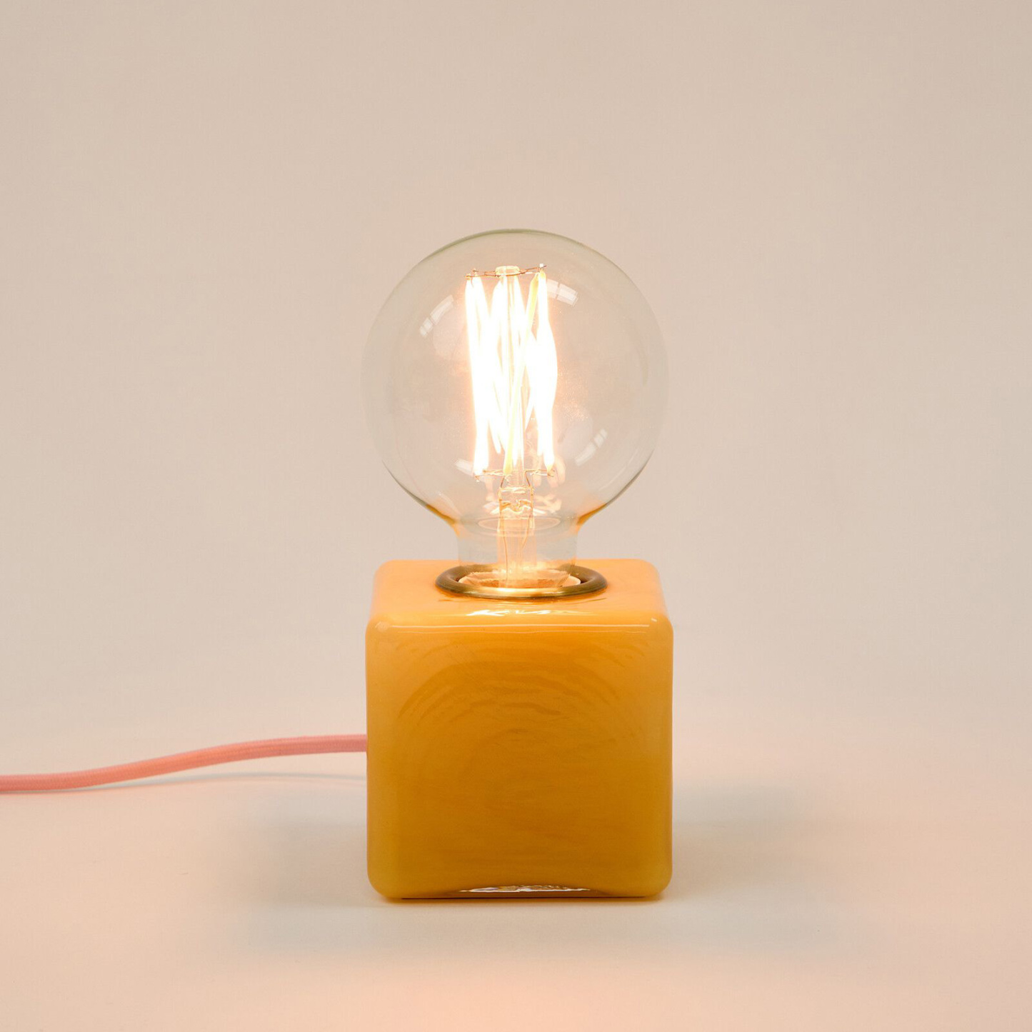 3" Square Ceramic E27 Socket Base Yellow