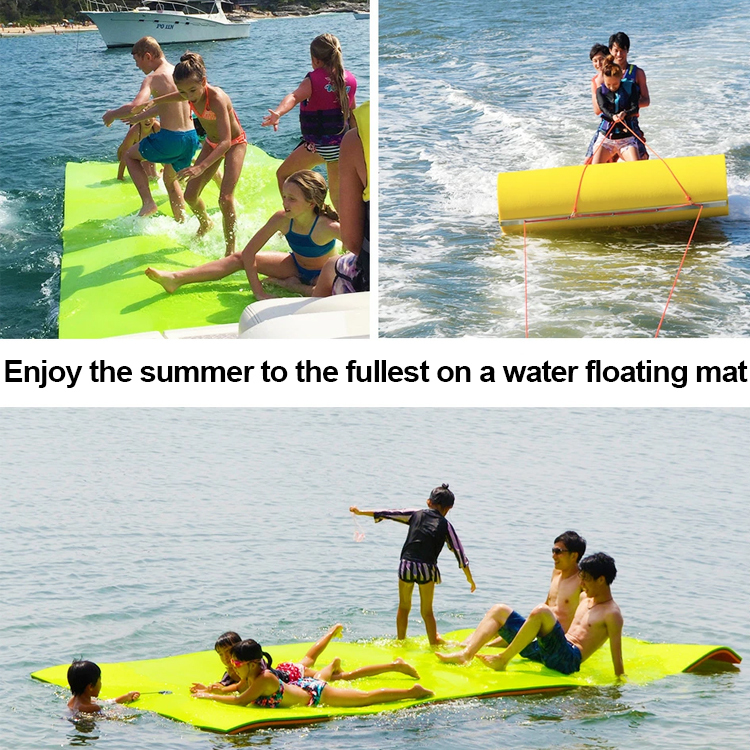 Magic carpet floating mat on water