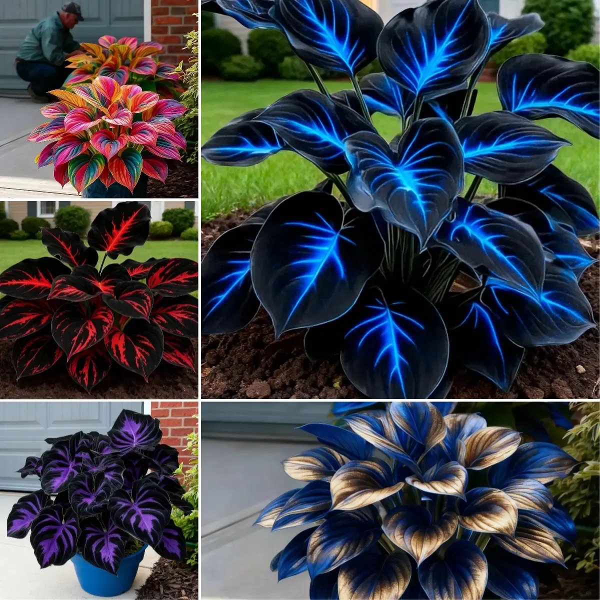🔥🌌 Glow-in-the-Dark Garden Magic: Rare Dark Blue Flame Hostas Seeds