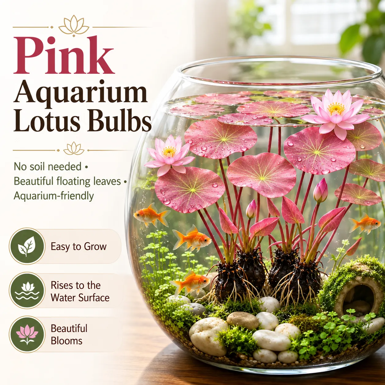 🐟Hydroponic red lotus roots🌿 Turn Your Aquarium into a Living Garden