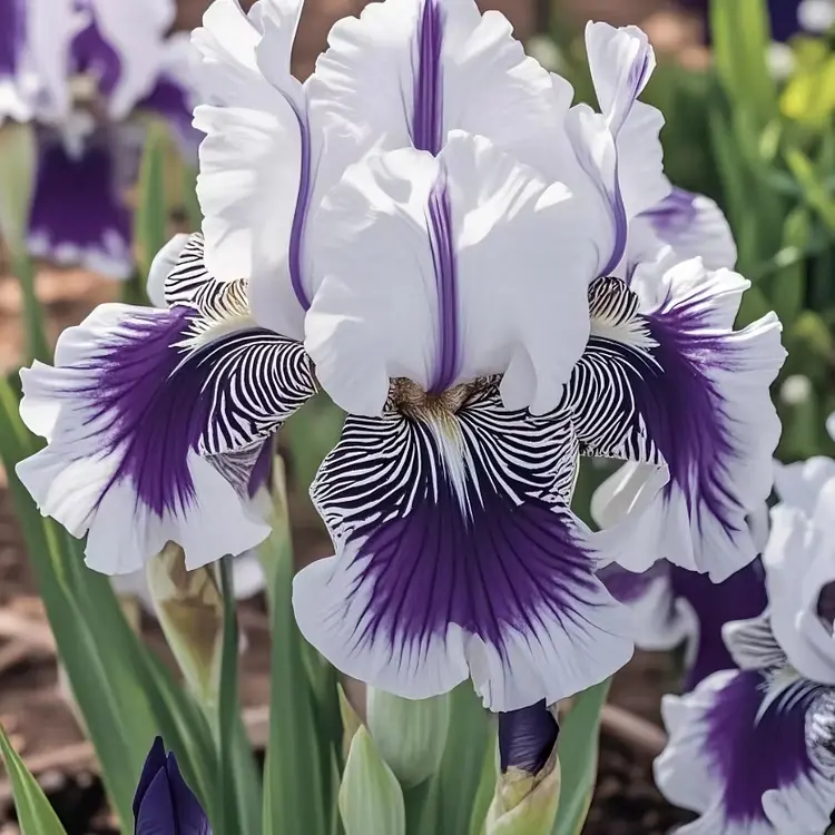 💐Moonlit Veil Iris (Iris germanica)—Long Blooming & Perennial