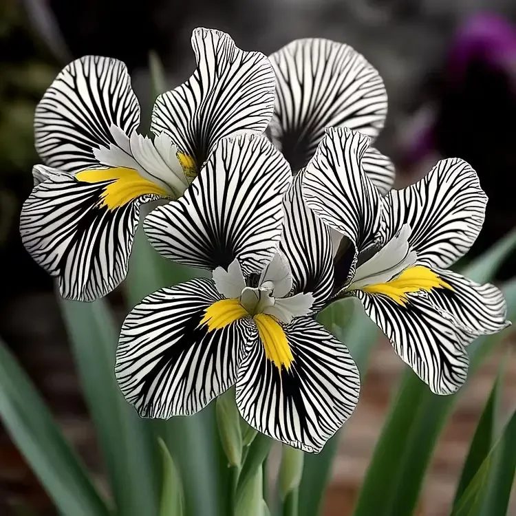 💐Zebra Stripes Iris (Iris Germanica) – A Bold, Striped Beauty