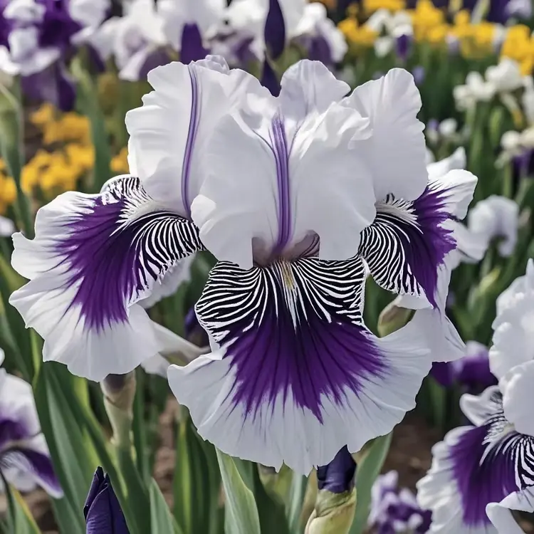 💐Moonlit Veil Iris (Iris germanica)—Long Blooming & Perennial