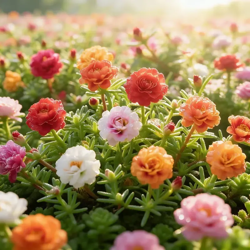 🌸 Double Flowered Moss Rose Seeds – 🌿Perennial Flower Seeds / Large Flowers / Easy to Grow