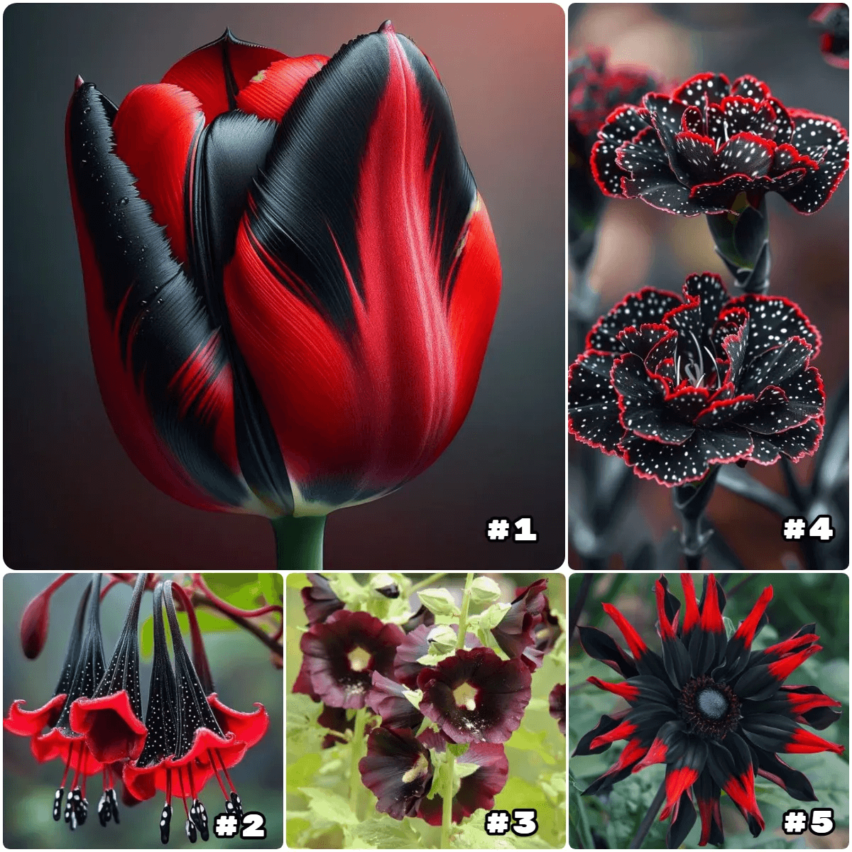 Rare Black and Red Bicolor Series Flower Seeds