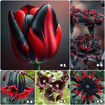 Rare Black and Red Bicolor Series Flower Seeds
