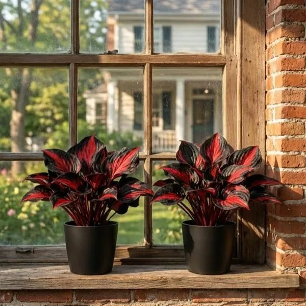 🔥Glow-in-the-Dark Garden Magic: Rare Black Red Flame Hostas Seeds