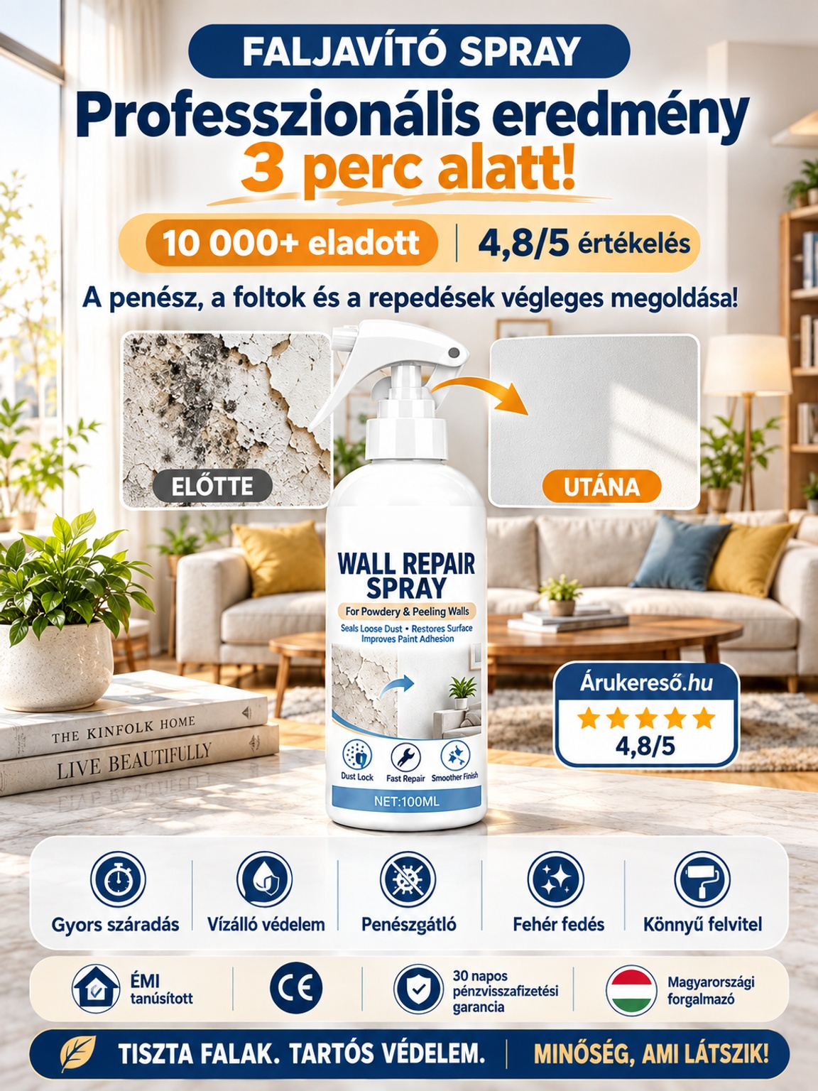 Német ipari nanotechnológiás falfelület-keményítő permet