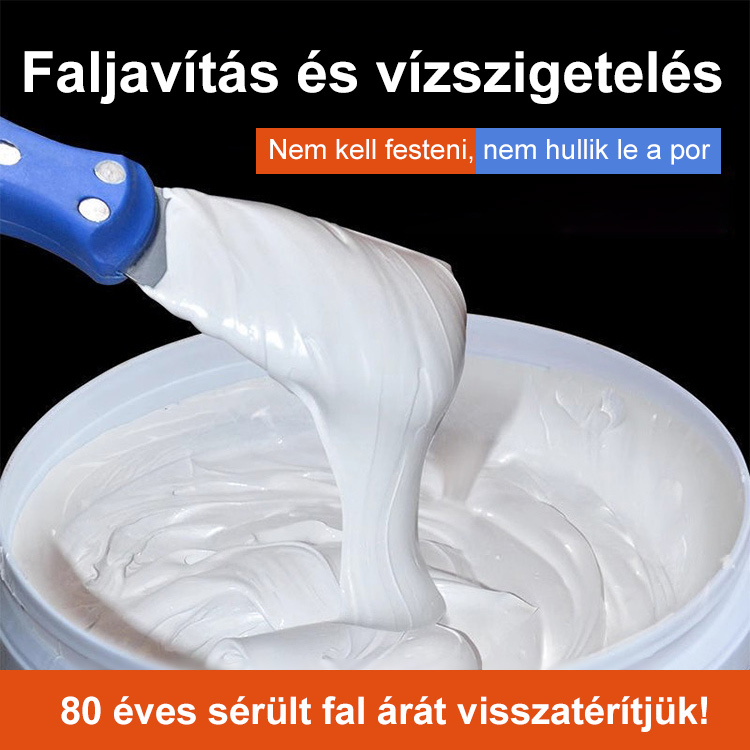 Régi fal új fal lesz: vízálló festékmentes faljavító krém✅ Egy lépésben felvihető és simítható, nincs szükség glettelésre vagy festésre