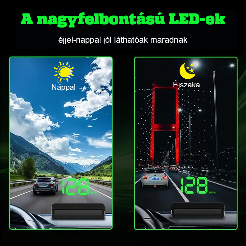 🚗 Intelligens Vezetési Asszisztens - Head-Up Display (HUD) GPS Sebességmérő!