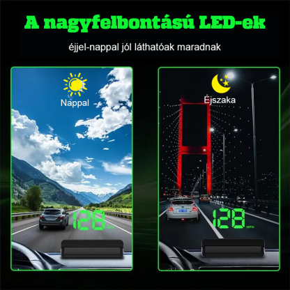 🚗 Intelligens Vezetési Asszisztens - Head-Up Display (HUD) GPS Sebességmérő!