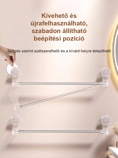 Lyukasztás nélküli tapadókorongos teleszkópos tárolórúd🎉 Fedezze fel az otthoni tárolás új dimenzióját