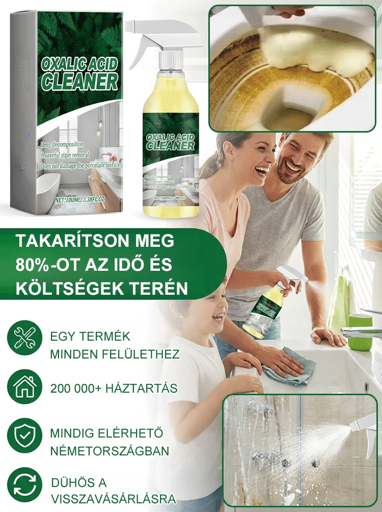 ✨Erőteljes Oxálsavas Tisztítószer – Ragyogó tisztaság egyetlen fújással!