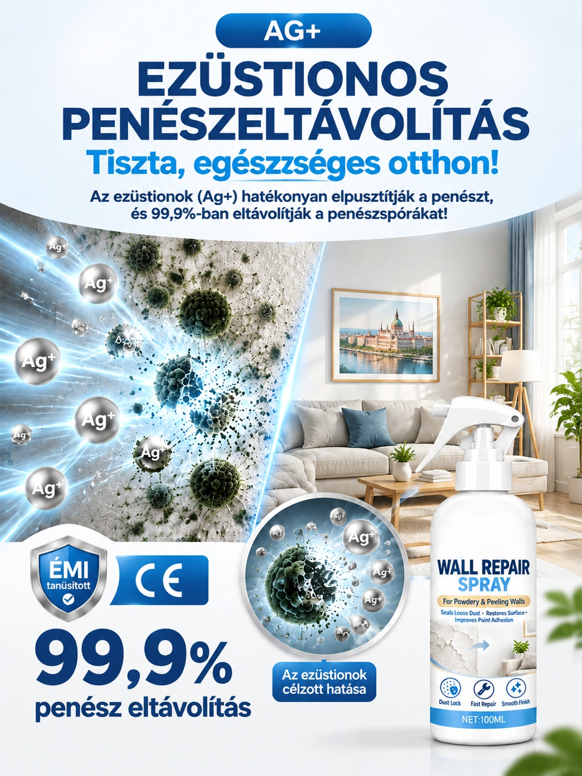 Német ipari nanotechnológiás falfelület-keményítő permet