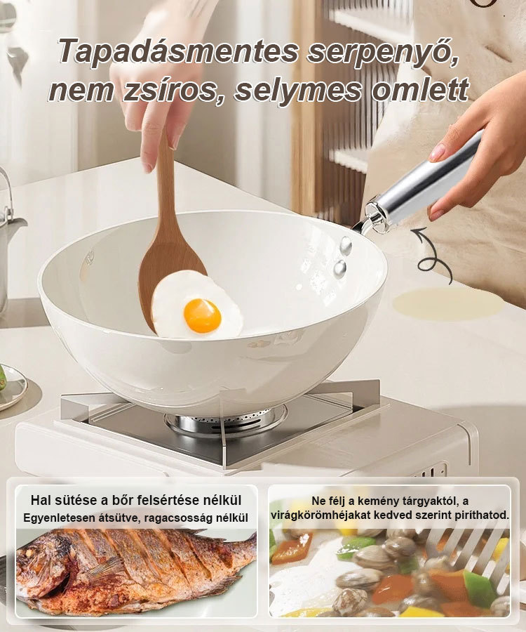 Kerámia mázas tapadásmentes serpenyő
