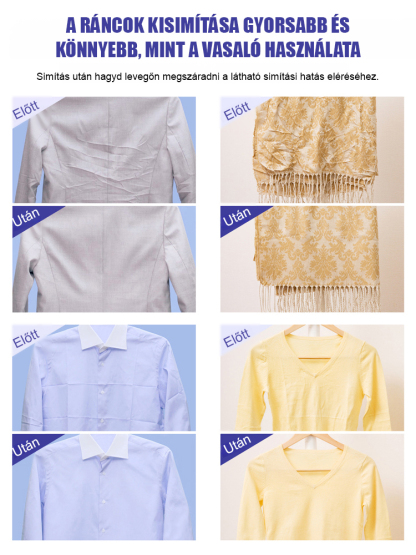 Ruhák gyűrődés- és szagszűrő spray, Használd most! 