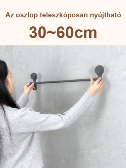 Lyukasztás nélküli tapadókorongos teleszkópos tárolórúd🎉 Fedezze fel az otthoni tárolás új dimenzióját