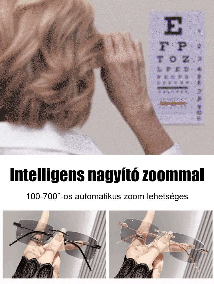 Színváltós zoom perem nélküli presbyopia szemüveg 【Férfi és női modellek】