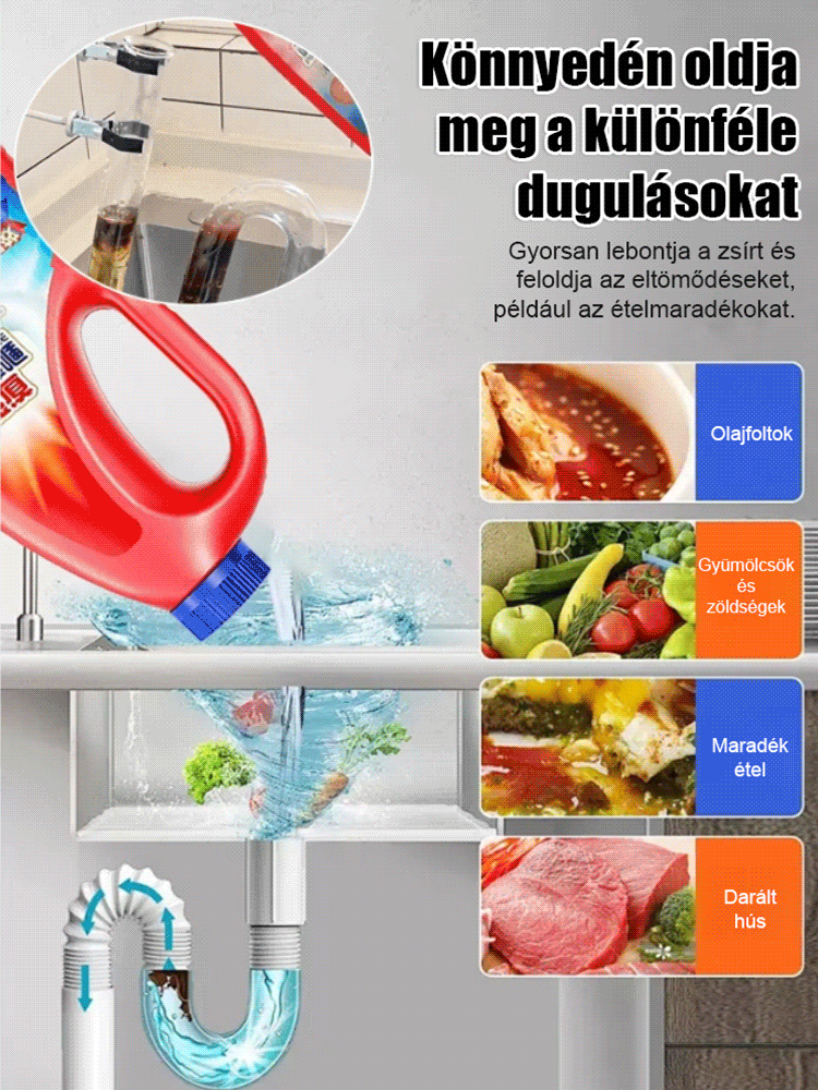 【3 perc alatt mindent kitisztít】Erős csőtisztító szer