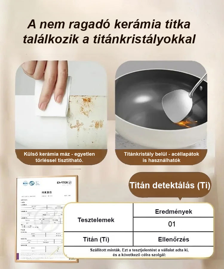 Kerámia mázas tapadásmentes serpenyő