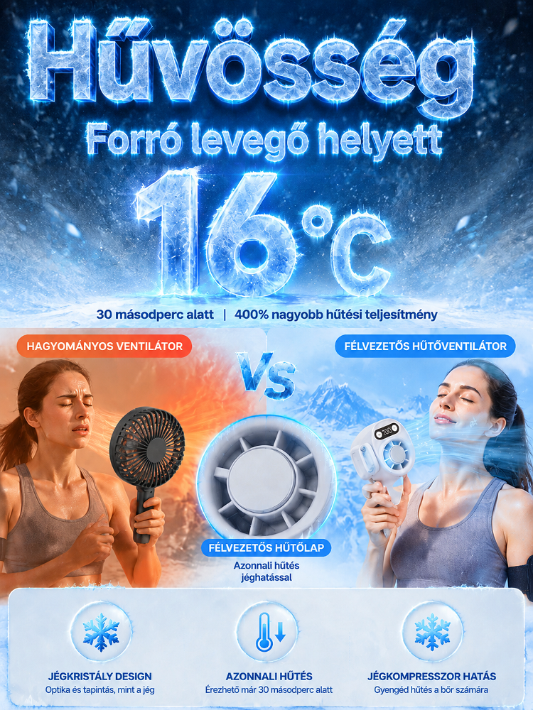 A mini AI klíma 3 másodperc alatt 16 fokra hűt, most 30% kedvezménnyel! 10 000 mAh akku, 48 órás üzemidő. 14 napos próba, indoklás nélküli pénzvisszafizetés és garancia.