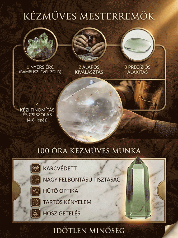 【Kézzel csiszolt】Bambuszlevélzöld természetes összetevős kristály olvasószemüveg