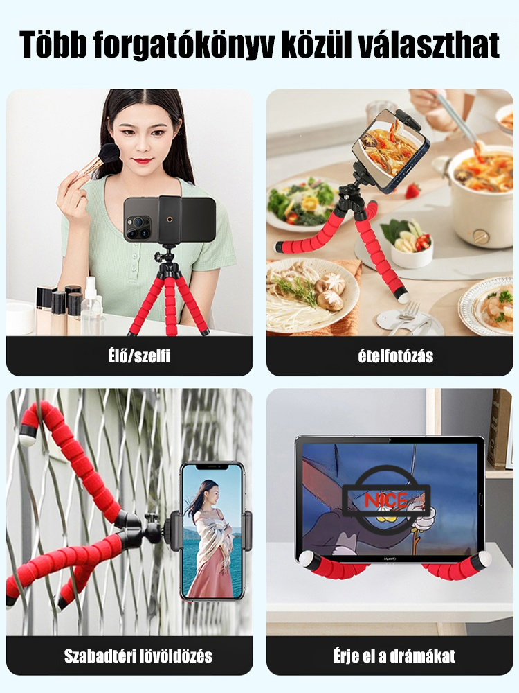 📸Polip Telefonállvány, 💖Egyedül is készíthetsz gyönyörű képeket